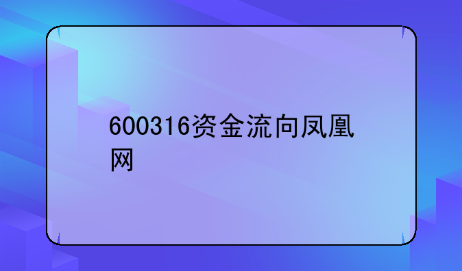 600316资金流向凤凰网